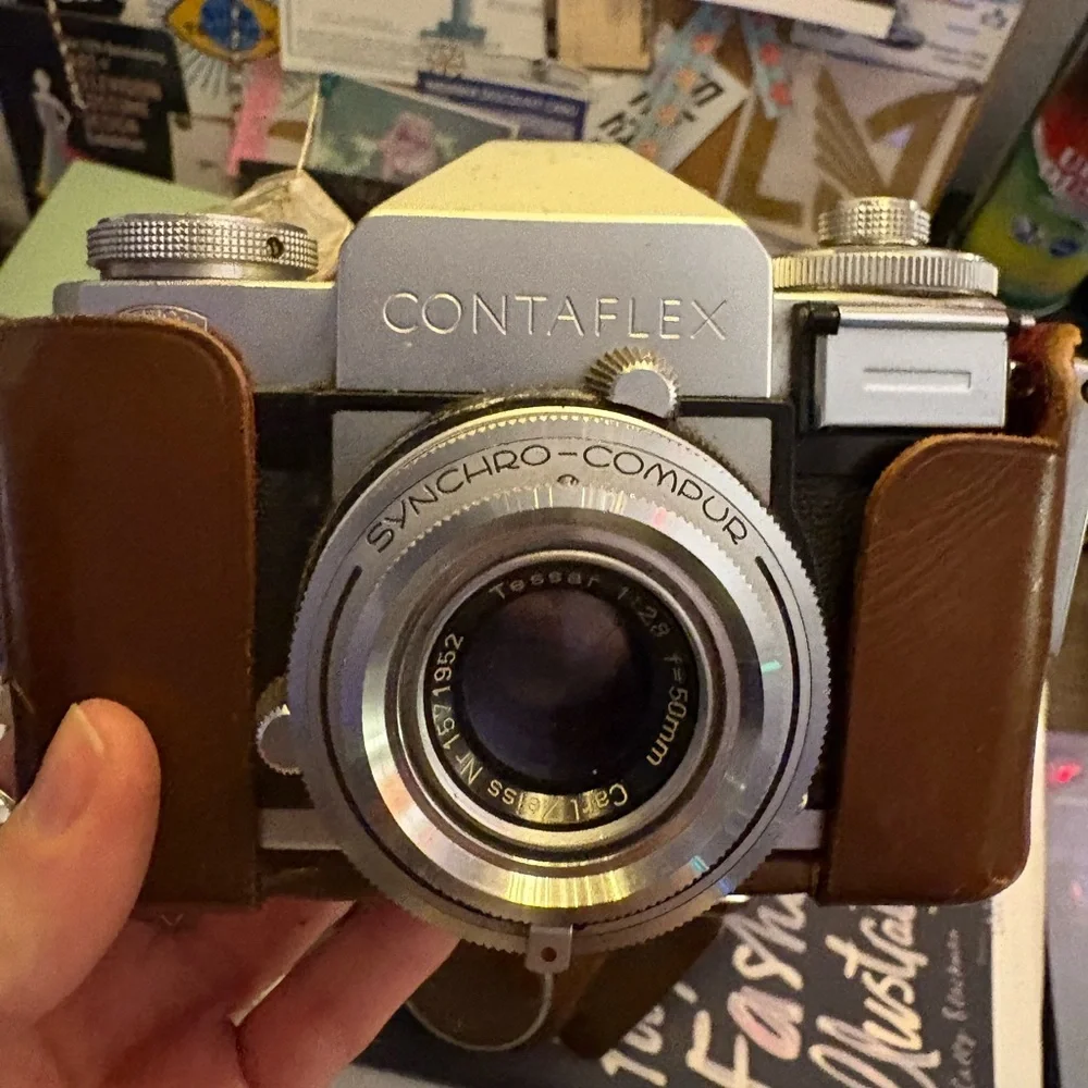 Vintage Ziess Ikon Contaflex Film Camera With Original 1961 Customs Papers