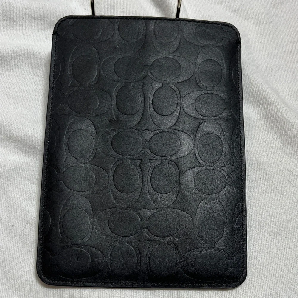 Coach Black Embossed Signature Leather E-Reader