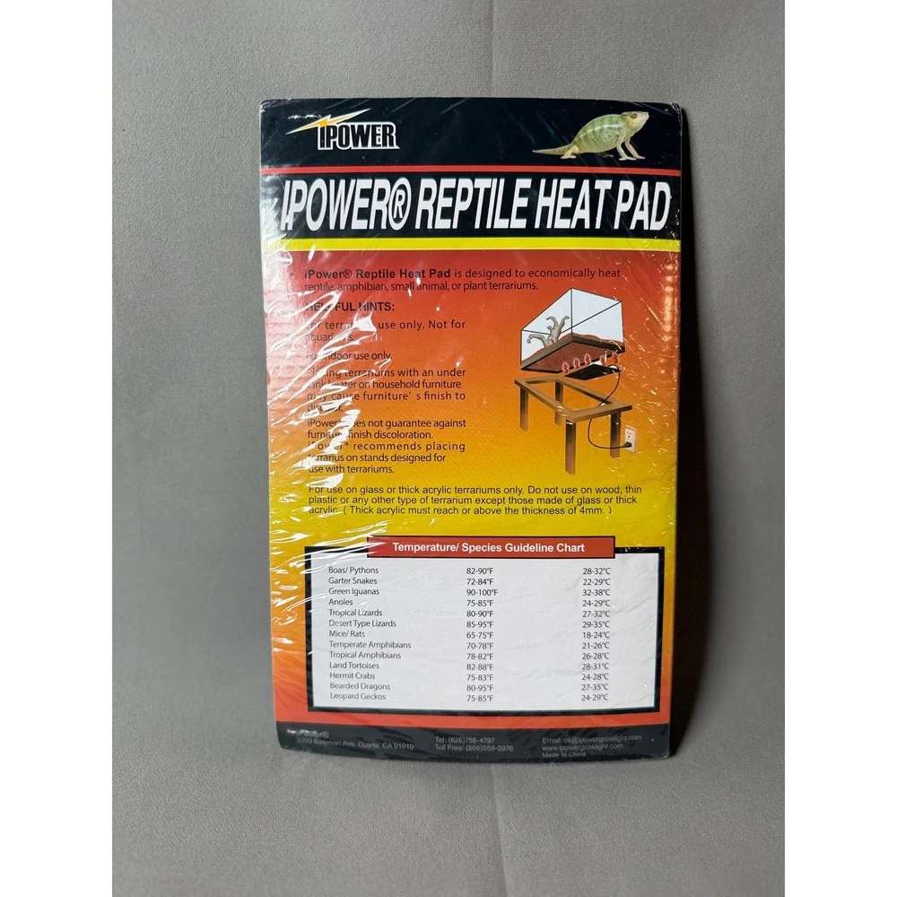 iPower Reptile Heat Pad Under Tank Heater for 10-20 Gallon Terrariums PTHTPDM-C