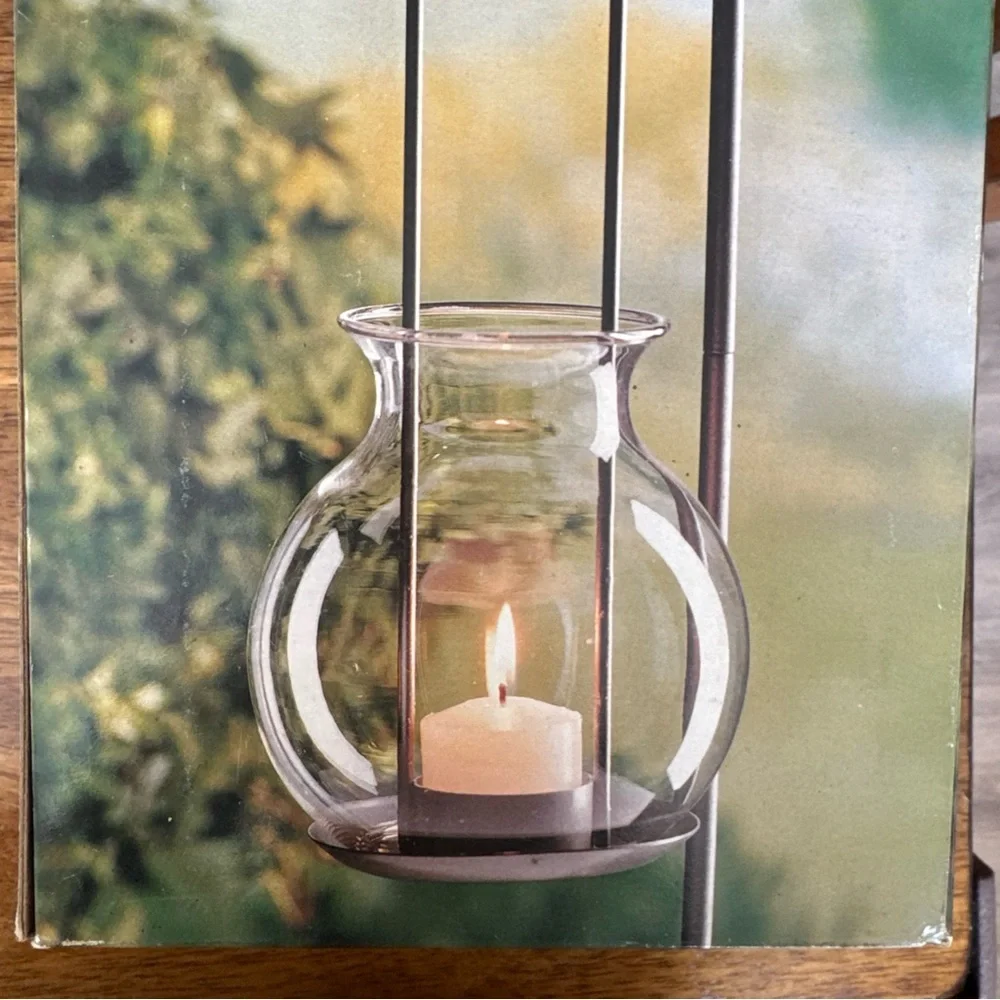 NIB Dansk Garden Lantern Glass Candle Holder Indoor Outdoor Patio