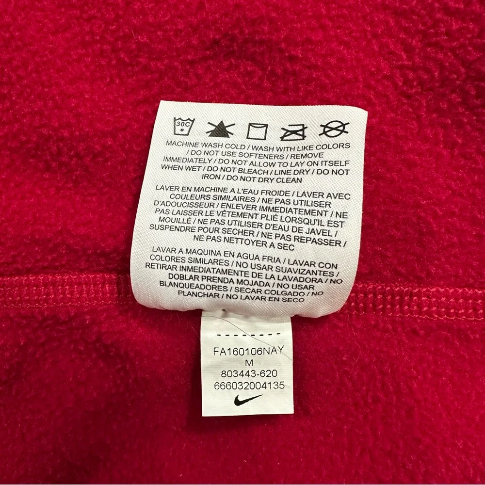 Nike Dri Fit Hoodie Mens Medium Red Swoosh Pullover Athletic Sweatshirt