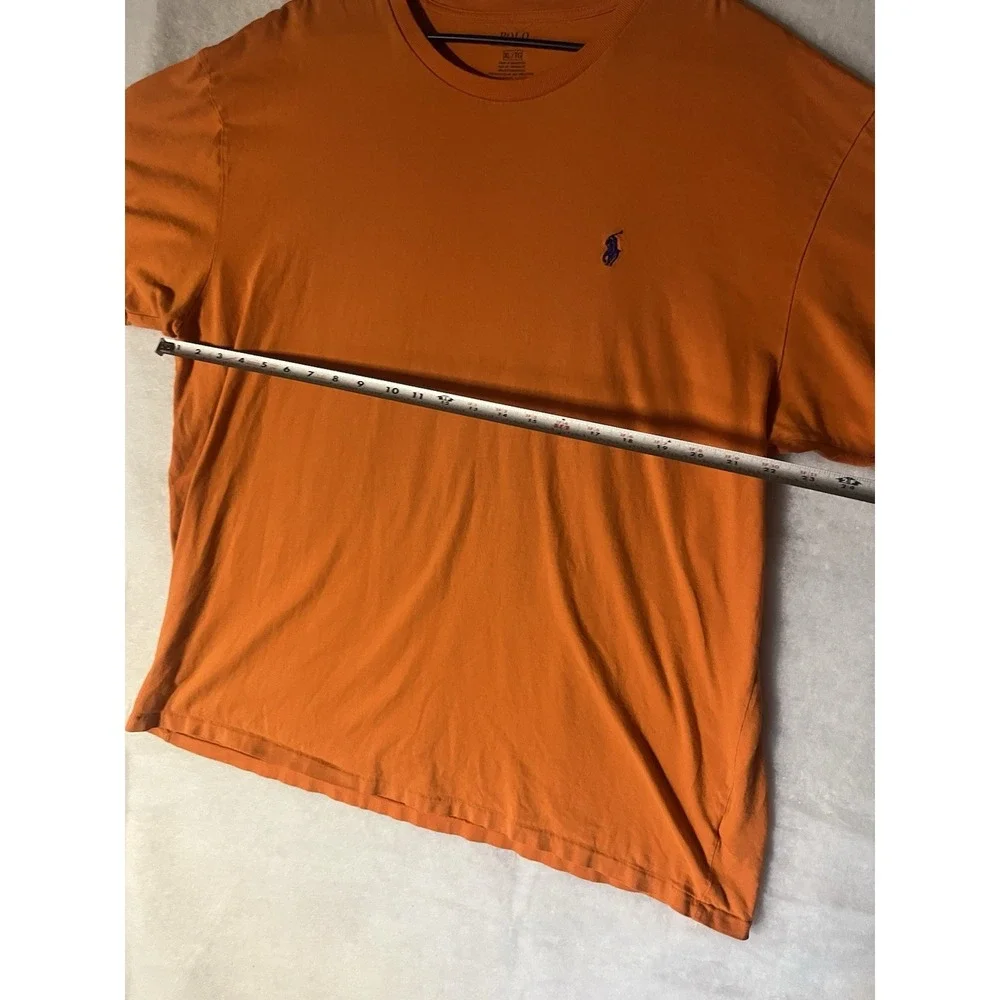 Polo Ralph Lauren Short Sleeve Shirt Size XL Orange 100% Cotton Crew Neck