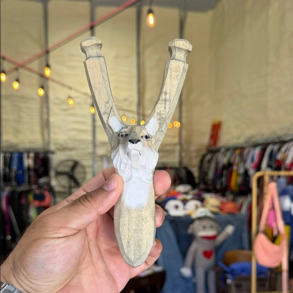 Wilcor Sling Shot Carved Wood Deer/Fox/Wolf Head