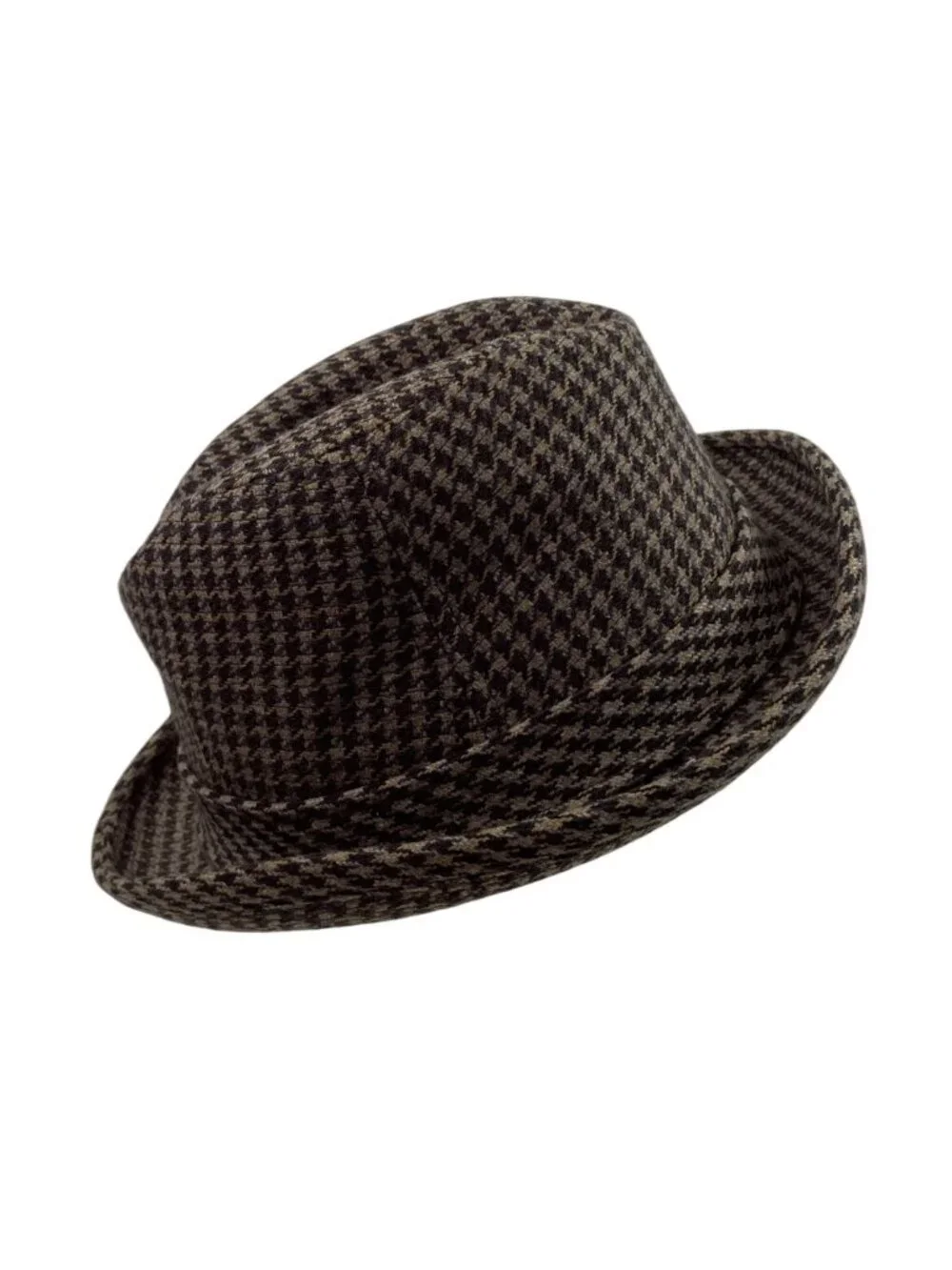 Cavanagh Hats Vintage 1950s Houndstooth Mens Fedora Hat Size 7 1/8 Cashmere