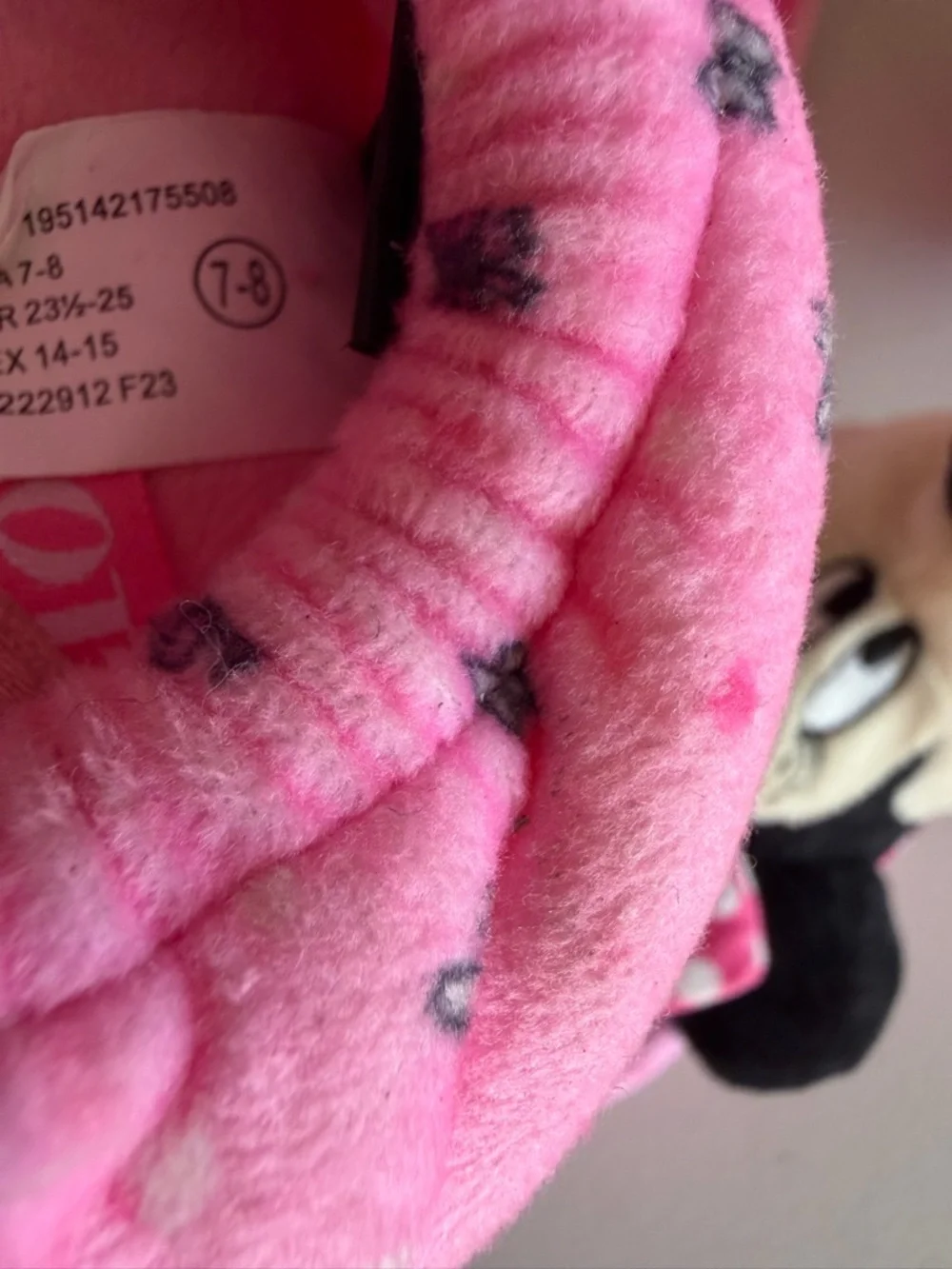 Disney Minnie Plush Slippers in Bright Pink 3 pairs size 7/8, 9/10 bundle