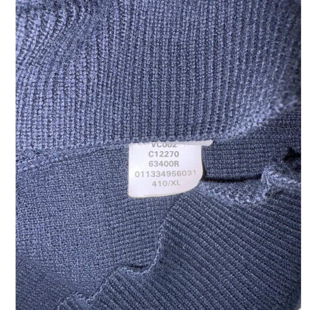 Chaps Mens V‎ Neck Sweater Vest Dark Navy Blue XL TG/EG Classic Knit Logo