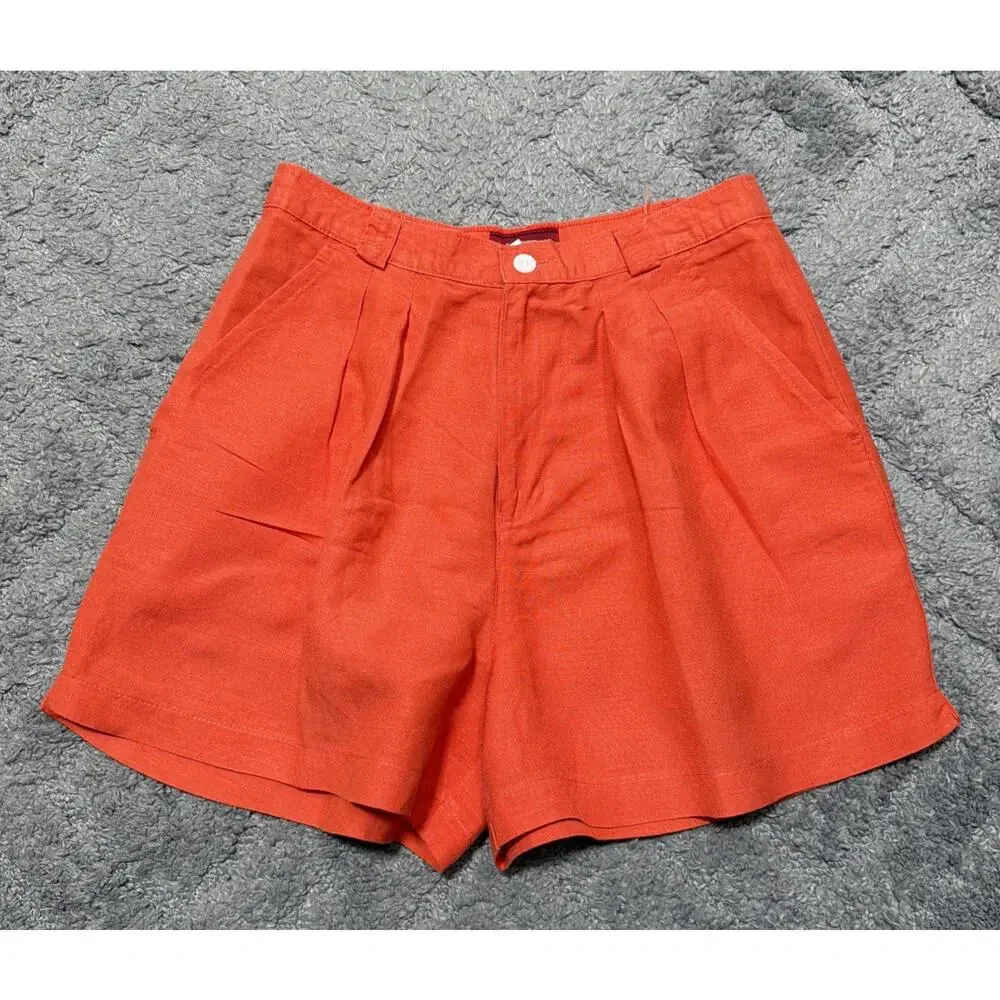 Vintage Palmettos Linen High Waisted Shorts Size 7 Mom Pants Beachy 26x3