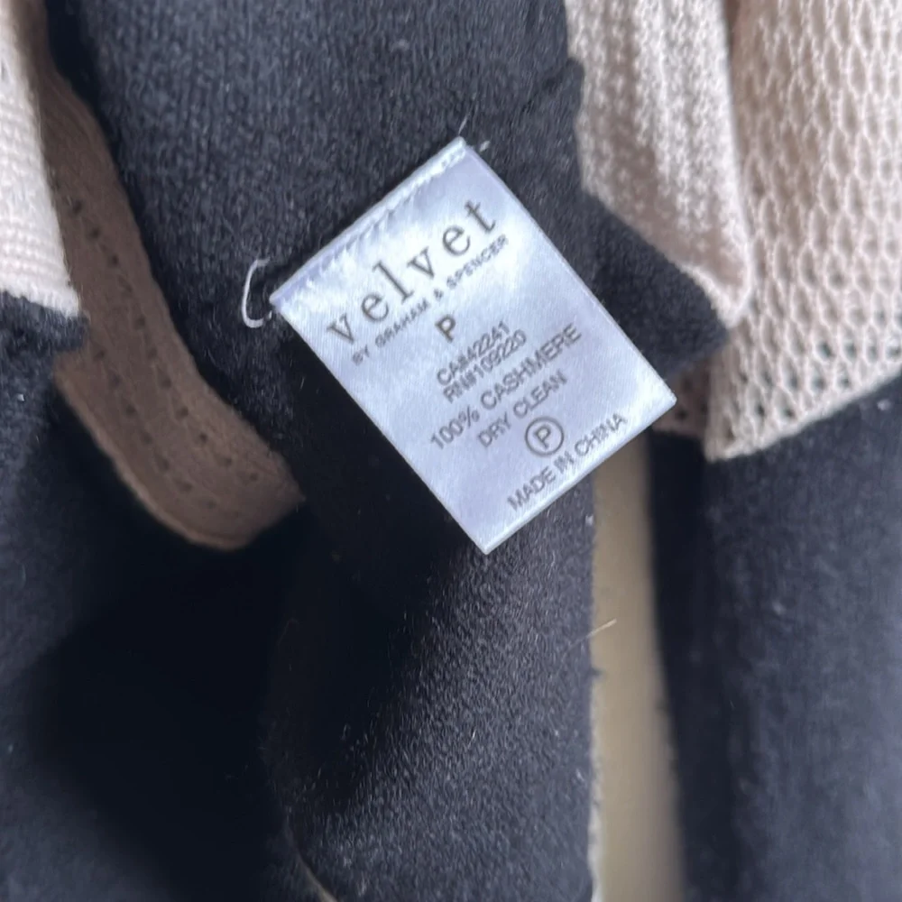 Velvet Cashmere Black and Cream Asymmetrical Sweater