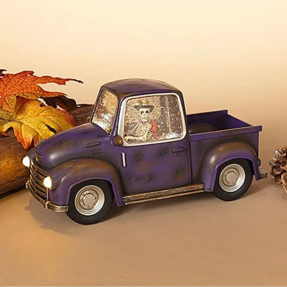 Halloween skeleton light up pick up truck