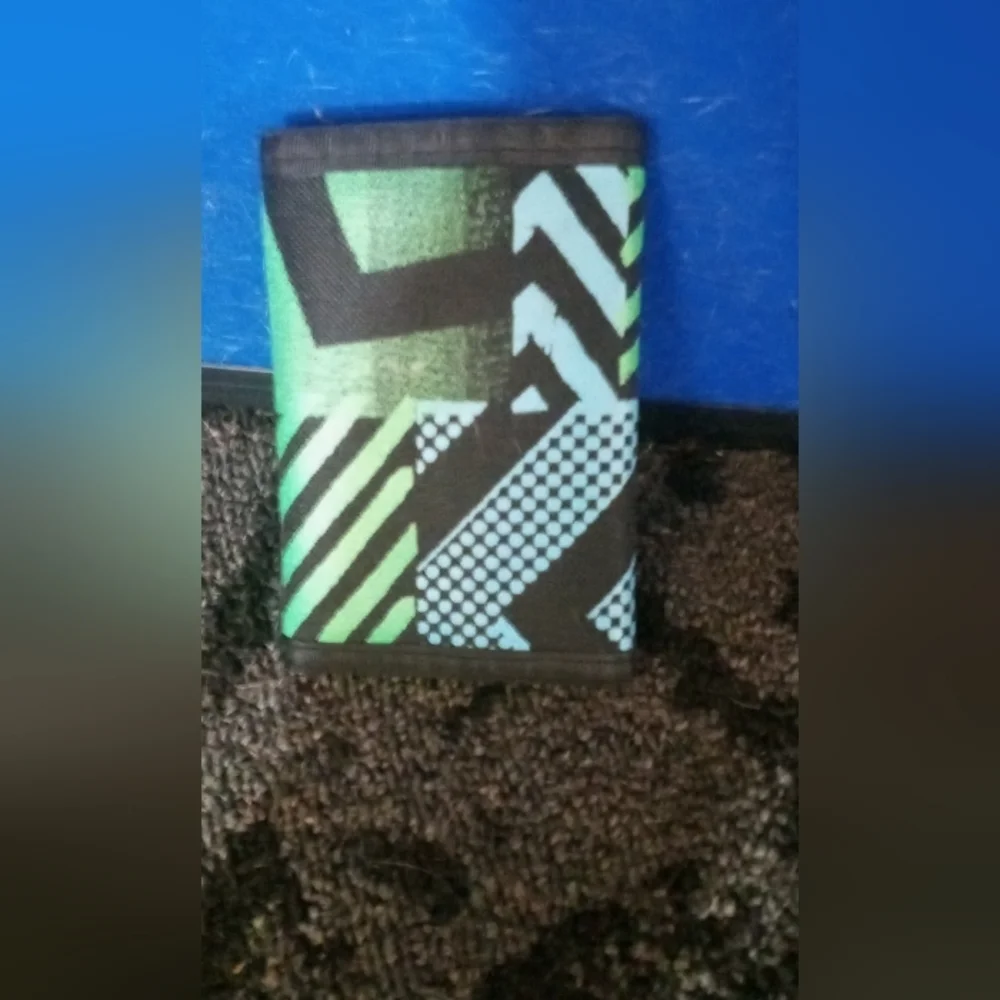 Viacom Tri-Color Graphic Wallet in Green, Blue, Black