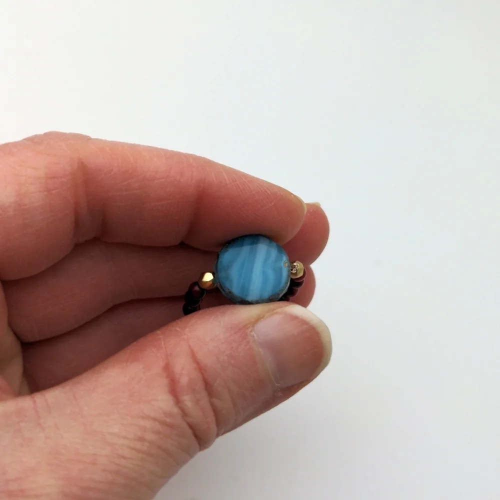 Sky Blue Medallion Ring