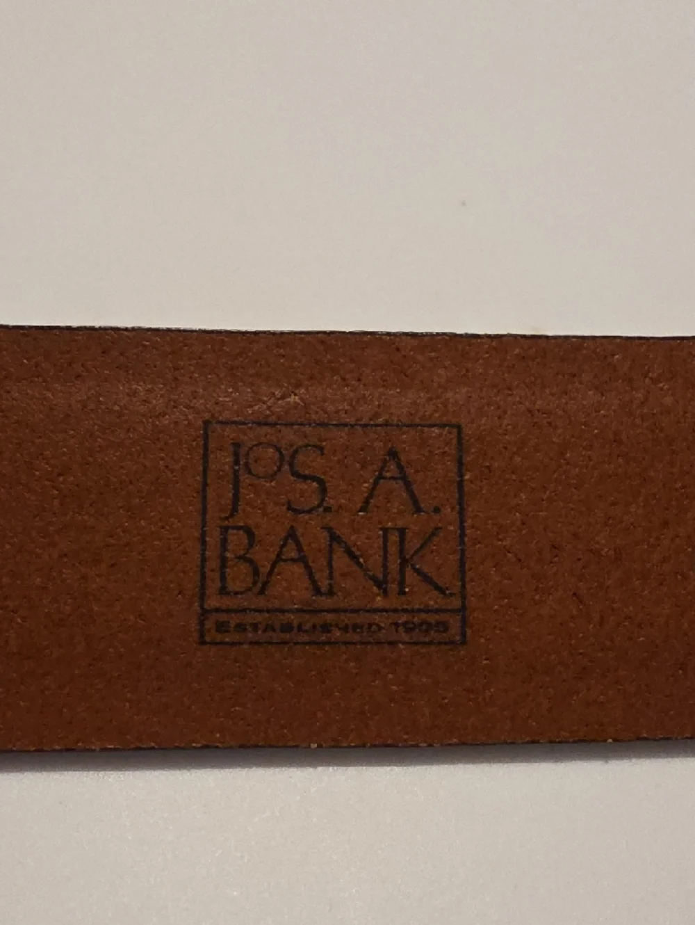 Jos. A. Bank Brown Leather Dress Belt with Silver Buckle