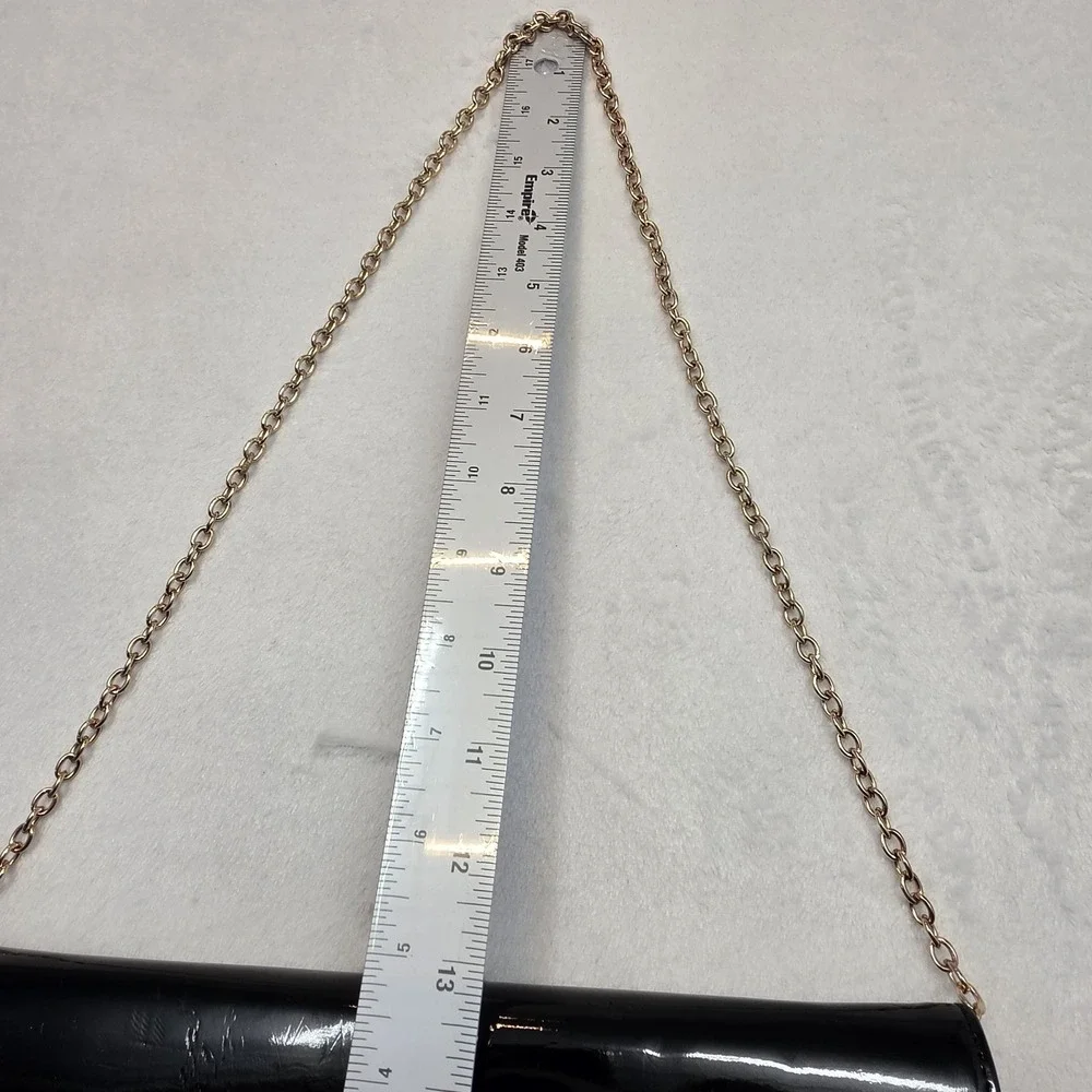 ALDO Black Patent Envelope Clutch Chain Strap Evening Crossbody Bag