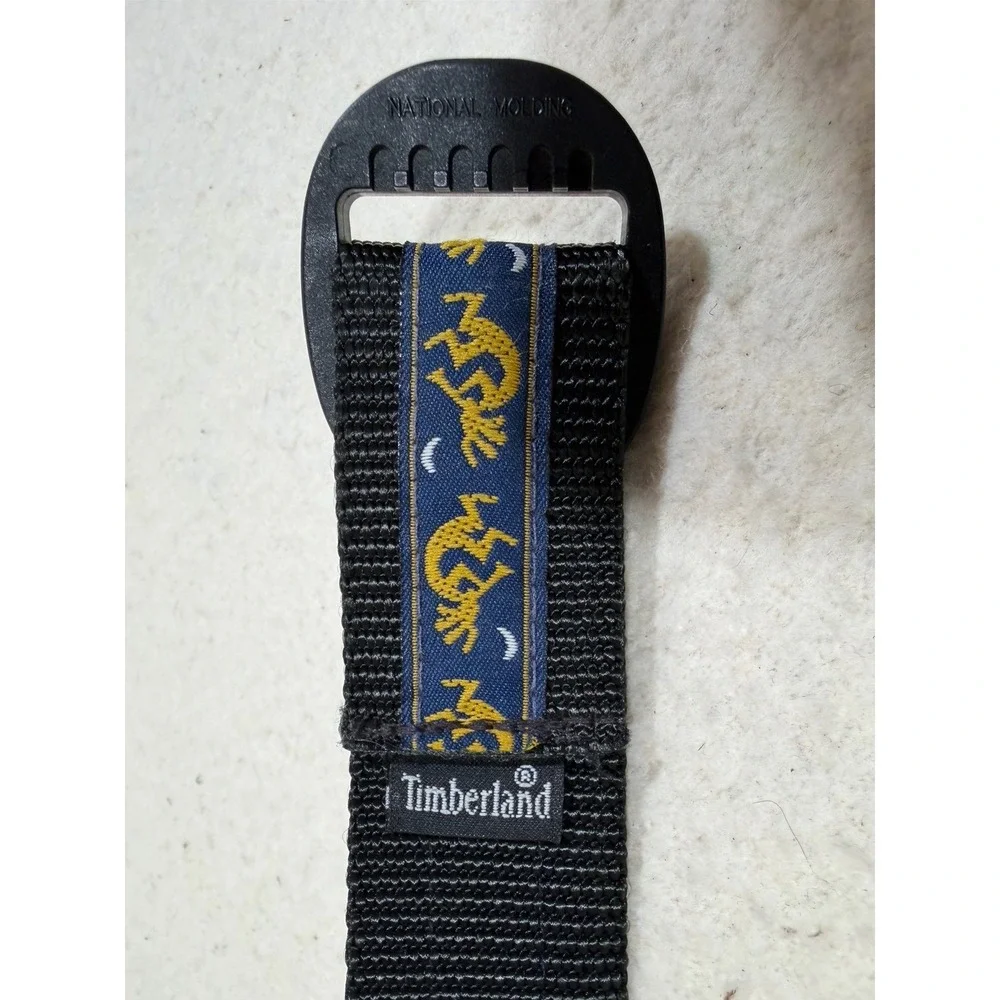 Timberland Kokopelli Belt 36 Black Woven Embroidered Western 1 Inch