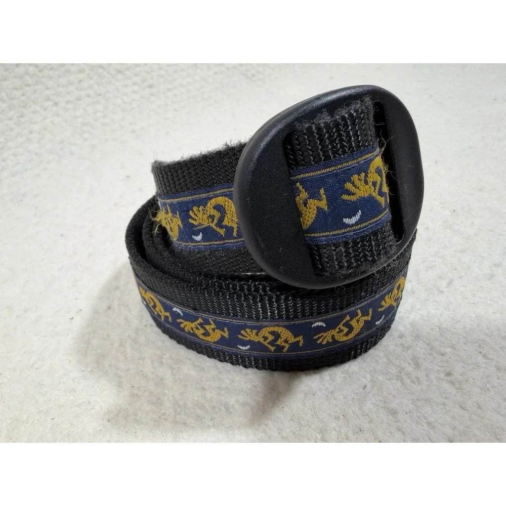 Timberland Kokopelli Belt 36 Black Woven Embroidered Western 1 Inch