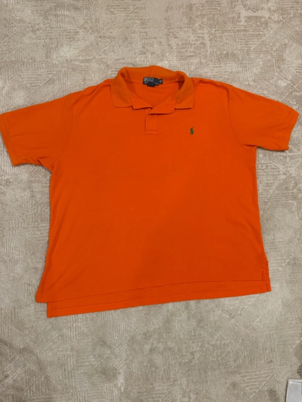 Polo Ralph Lauren Orange Polo Shirt Mens 2XB Big Classic Fit Short Sleeve