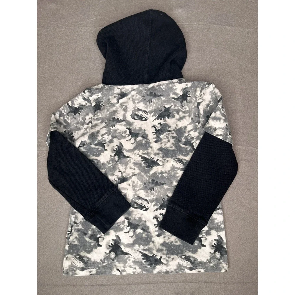 Boy's Size 4T Dinosaur Graphic Hoodie Top Skater The Children's Place