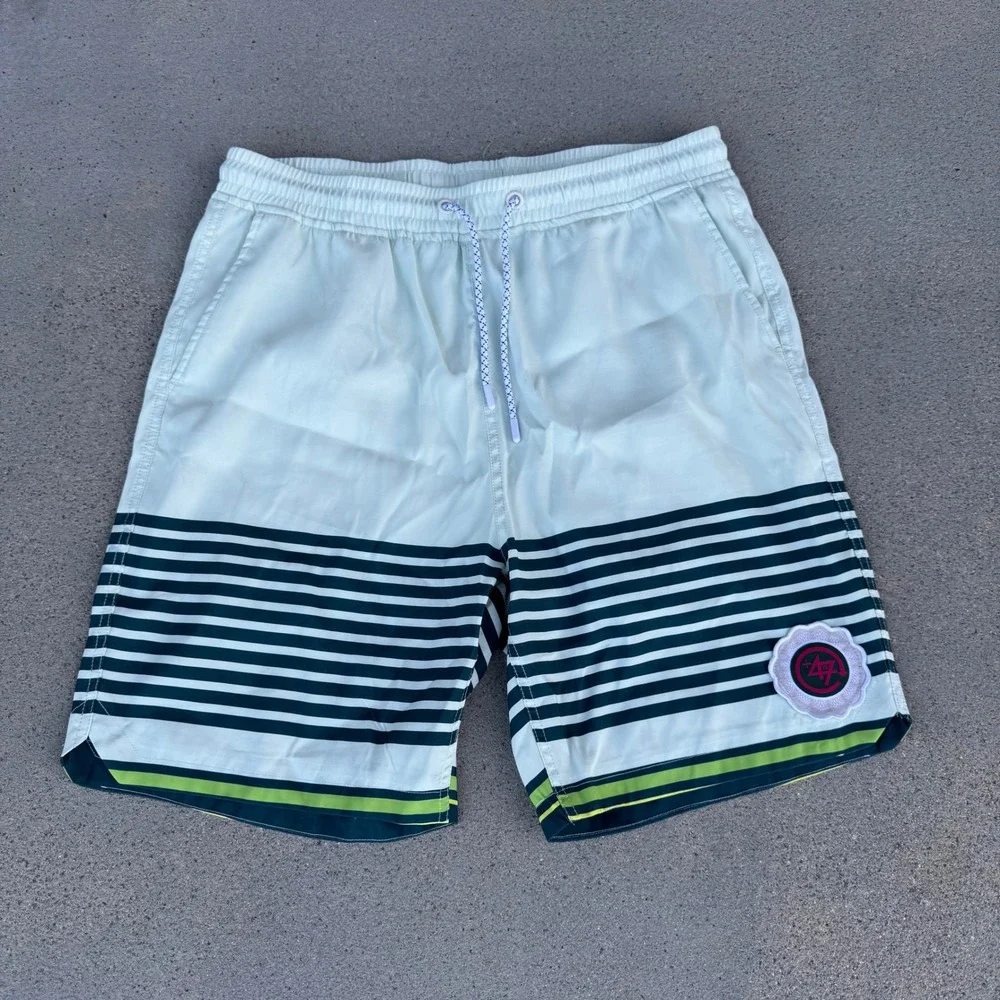 LRG Mens Shorts Striped Mint Green Size‎ Large