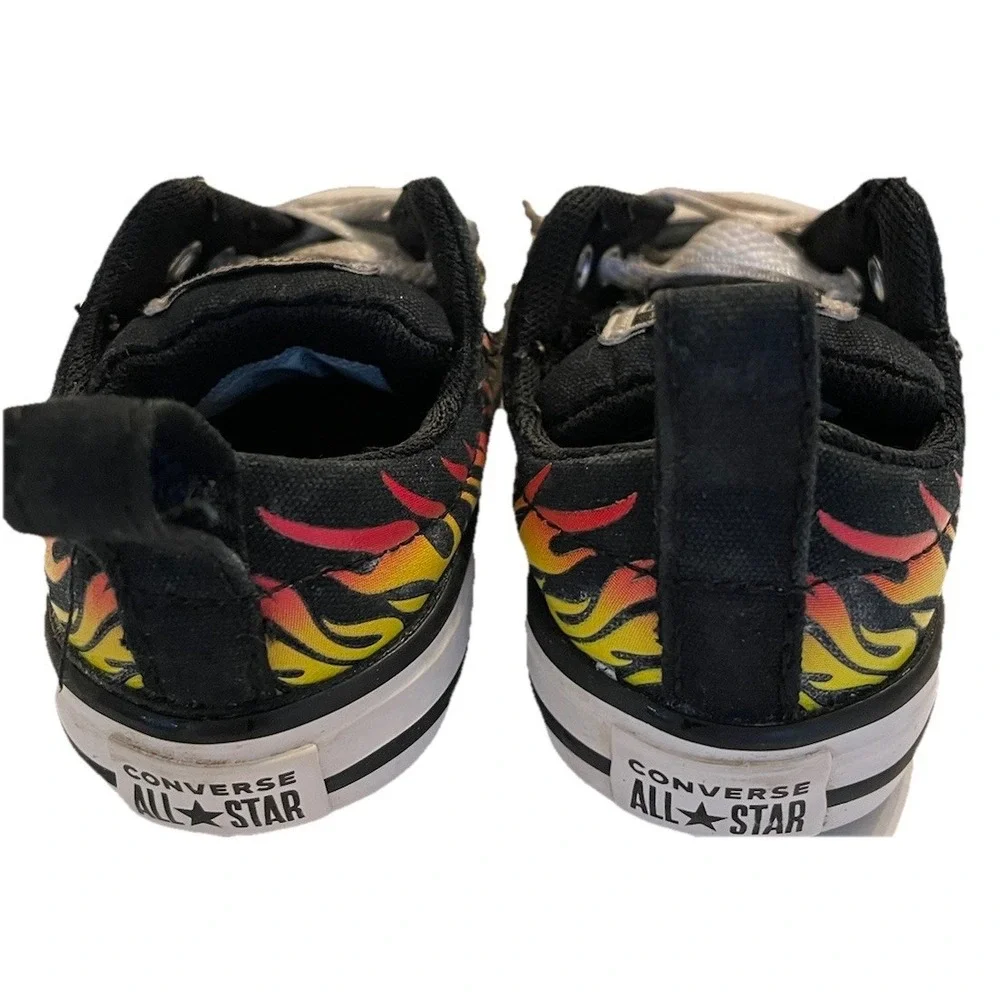 Converse Shoes All Star Chuck Taylors Flames Fire Slip On Sneakers Toddler 5