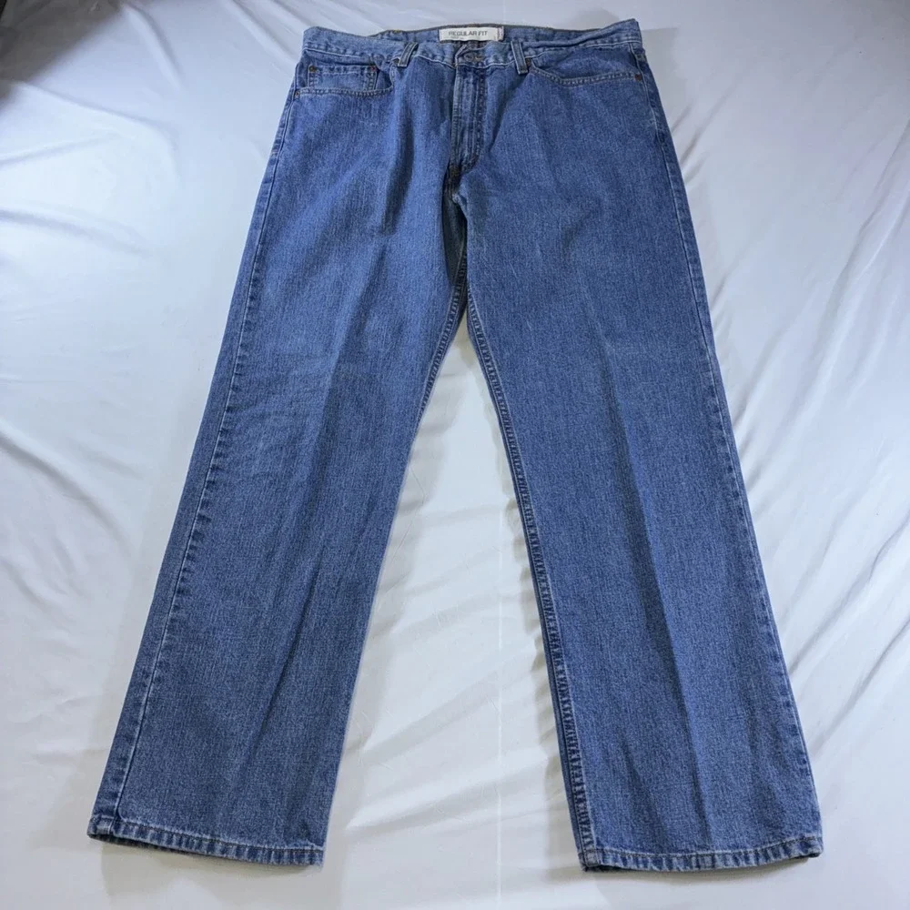 Levi's Regular Fit 505 Y2K Black Batwing VTG Jeans Men's 38x30 Blue