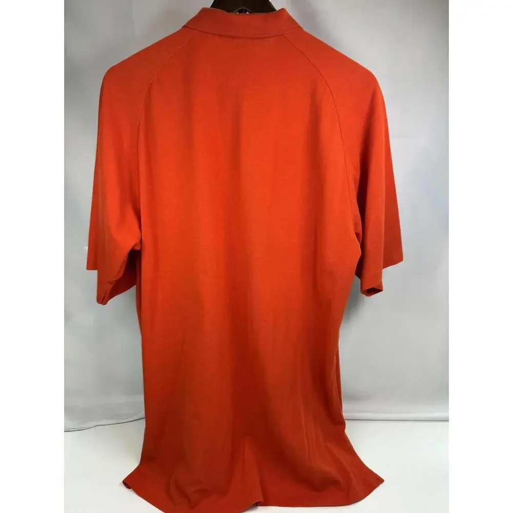Polo Ralph Lauren Polo‎ Shirt Mens Large Orange Pique Short Sleeve Pony Logo