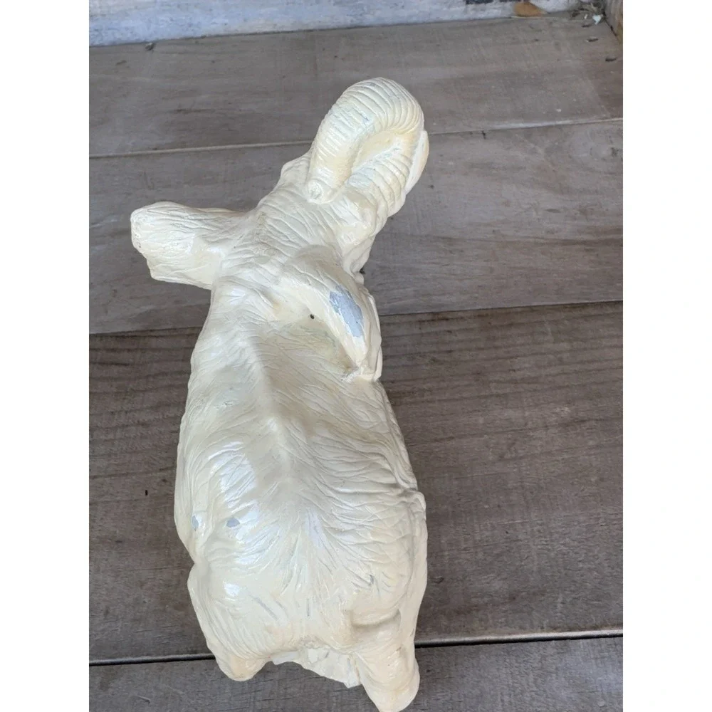 Vintage Resin Elephant Figurine Trunk Up Lucky Elephant Shelf Decor