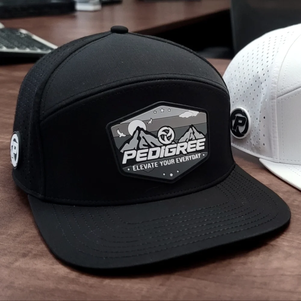 Pedigree Waterproof! 💦 6-Panel Snapback Hat with 3D PVC Patches | Black