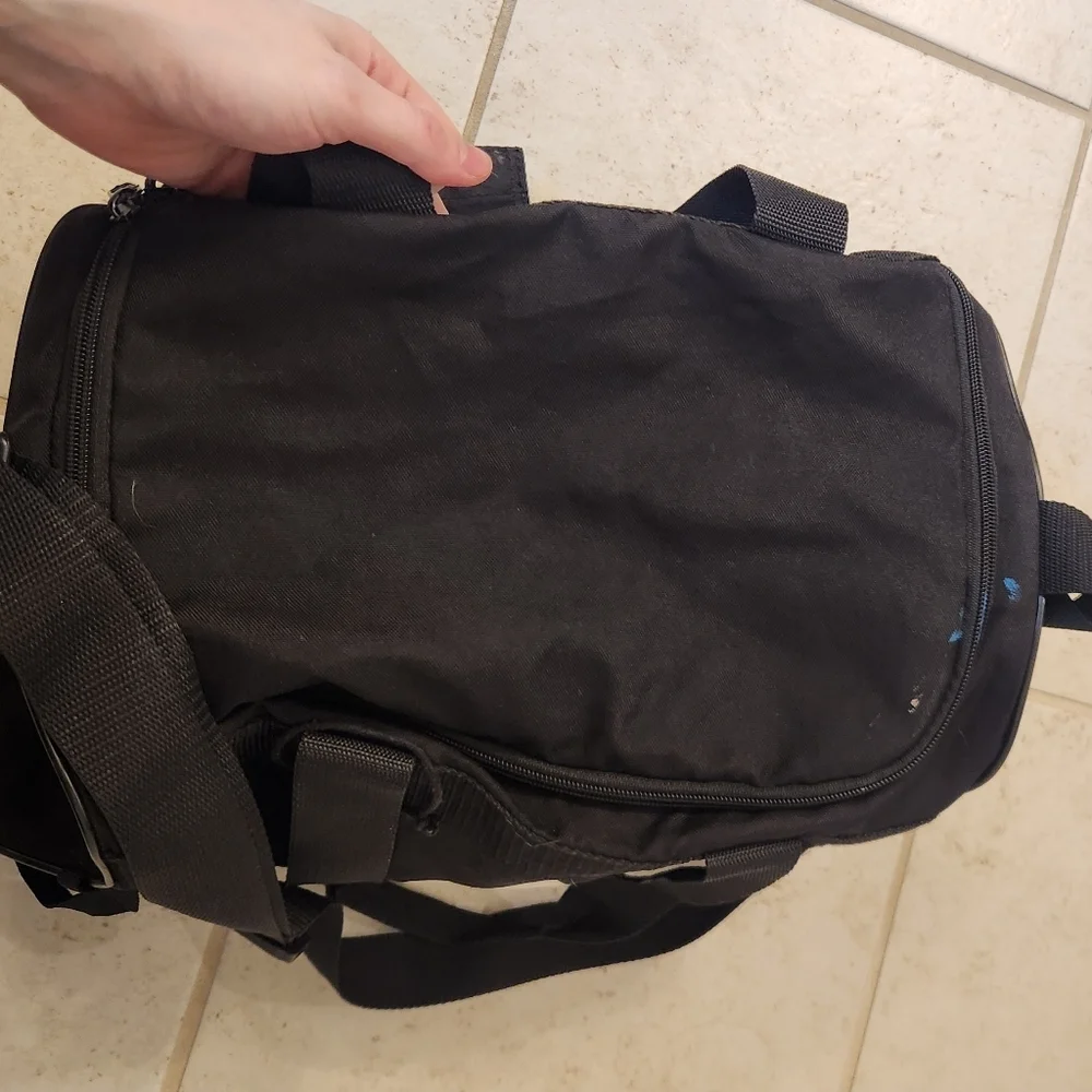 Adidas Duffle Gym Bag Black White Logo #A895