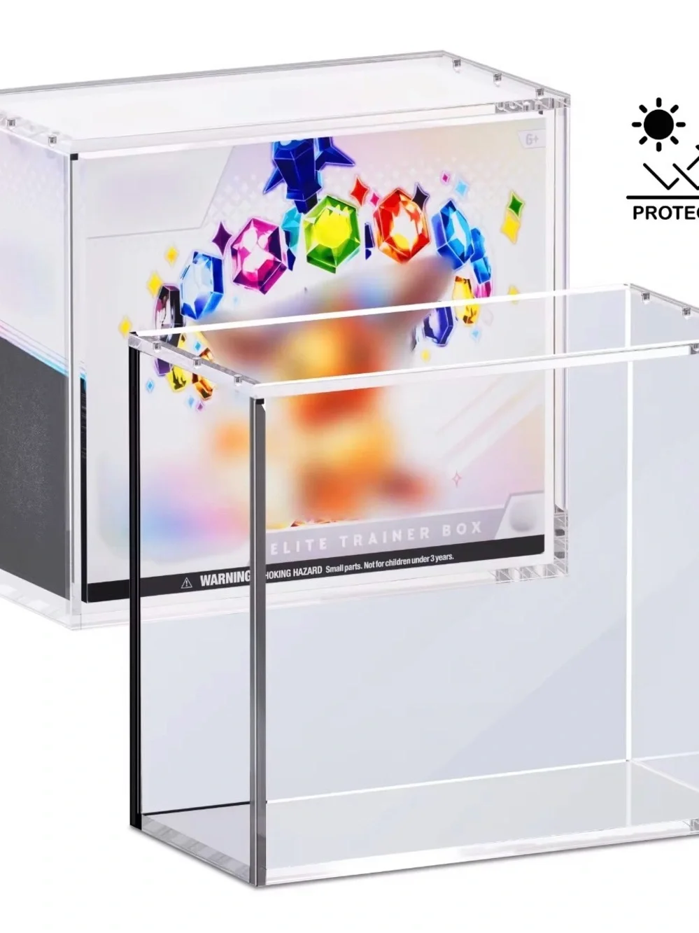 Acrylic Elite Trainer Box, Booster Case Pokemon Protection with Magnetic Lid