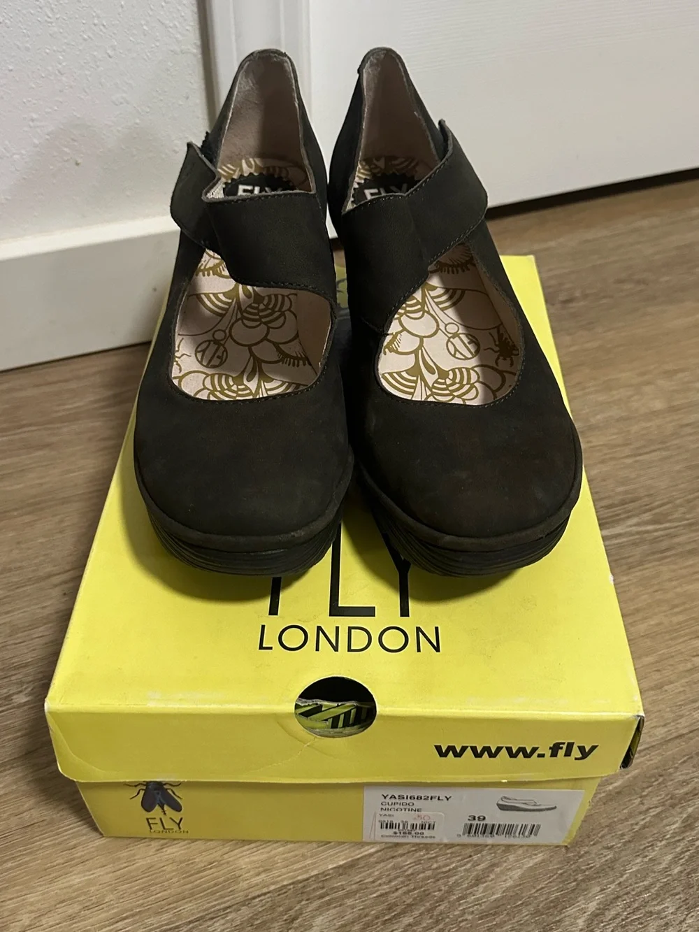 Fly London Yasi Women's Wedge Pump Cupido Nicotine Women's 8.5 - 9