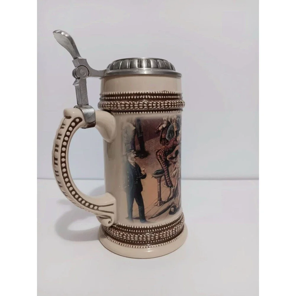 Paul Sebastian Fine Fragrance Co Beer Stein Pewter Ceramic 1999