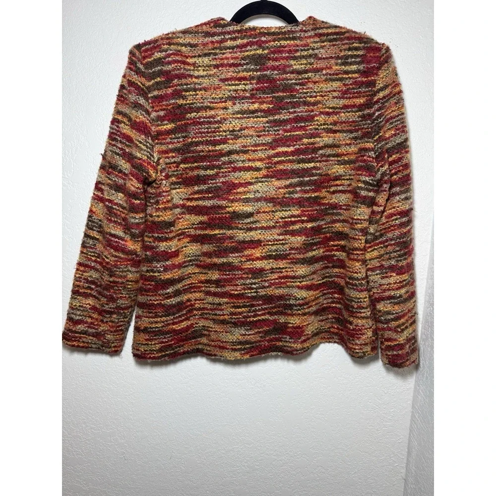 Vintage Alfred Dunner Tweed Blazer Womens Size 14 Petite Jacket Yellow Red Brown