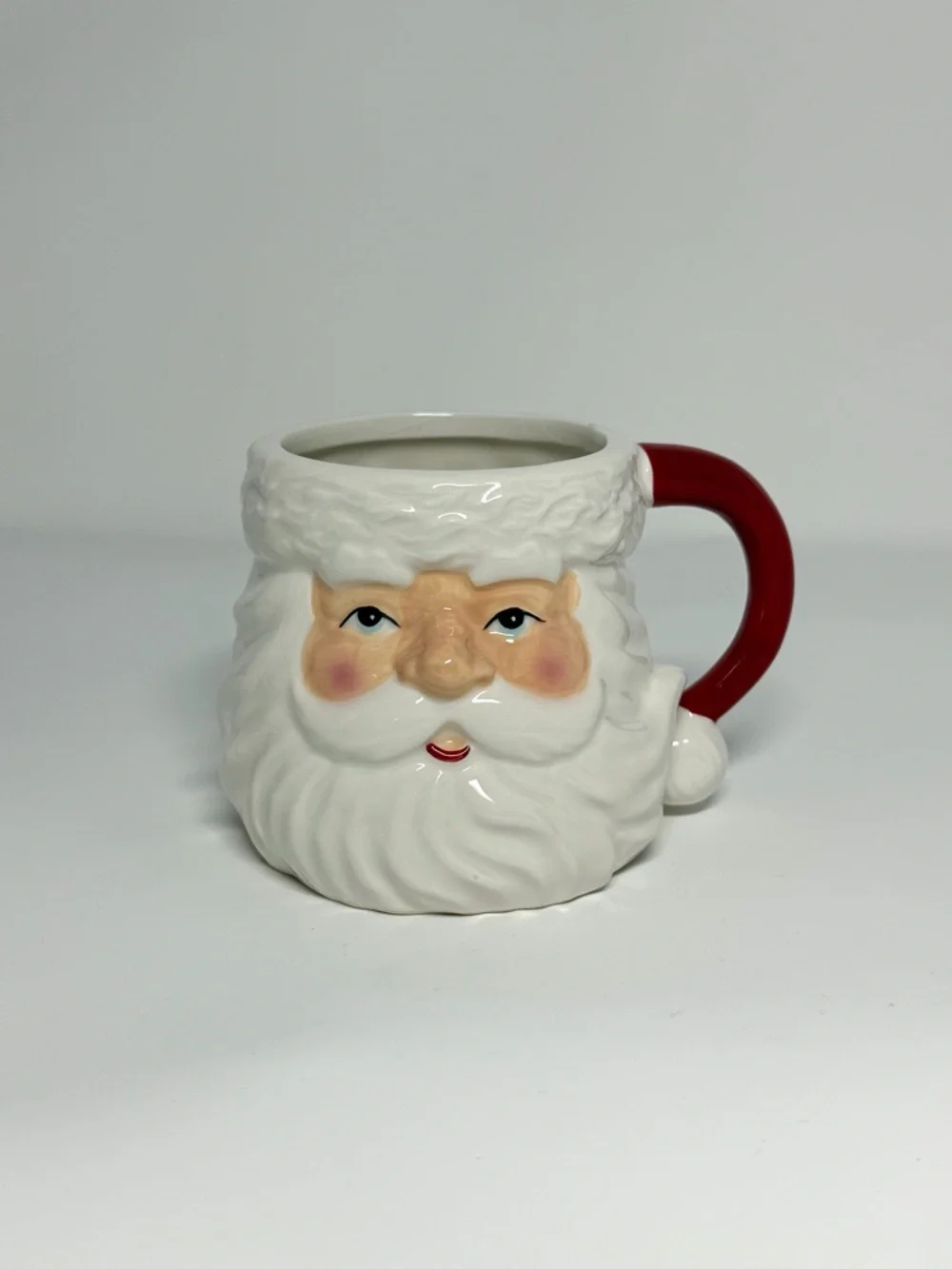 Sur la Table retro Santa Face Ceramic Coffee Cocoa Cup Mug holiday Christmas