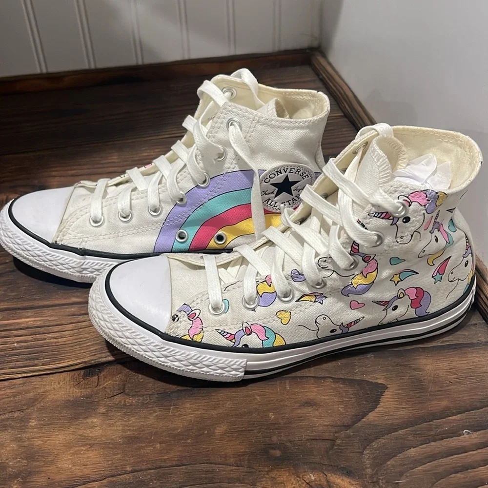 Converse Kids All Star Chuck Taylor High-Top Sneakers with Unicorns and Rainbows