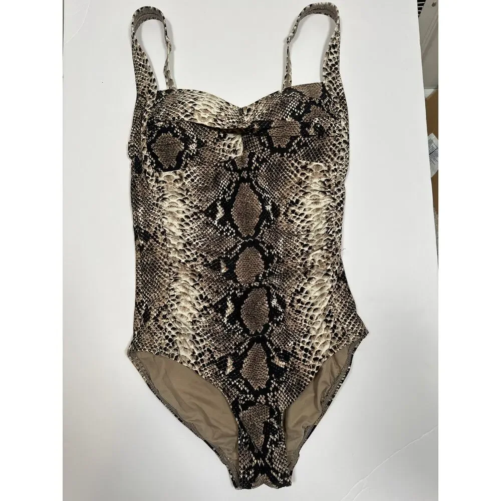 Bond eye Size 4 D/DD Australia Womens One Piece Padded Swimsuit Snake Print