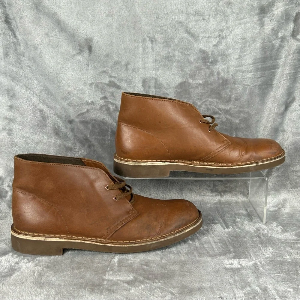 Clarks Collection Bushacre Desert Boots Mens Size 8.5 Brown Leather Lace Up‎
