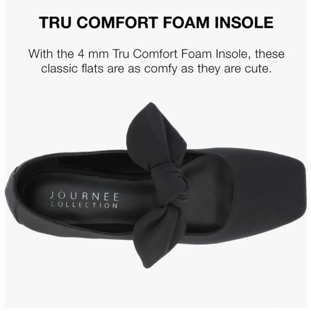 Journee Collection Seralinn Black Bow Mary Jane Flat
