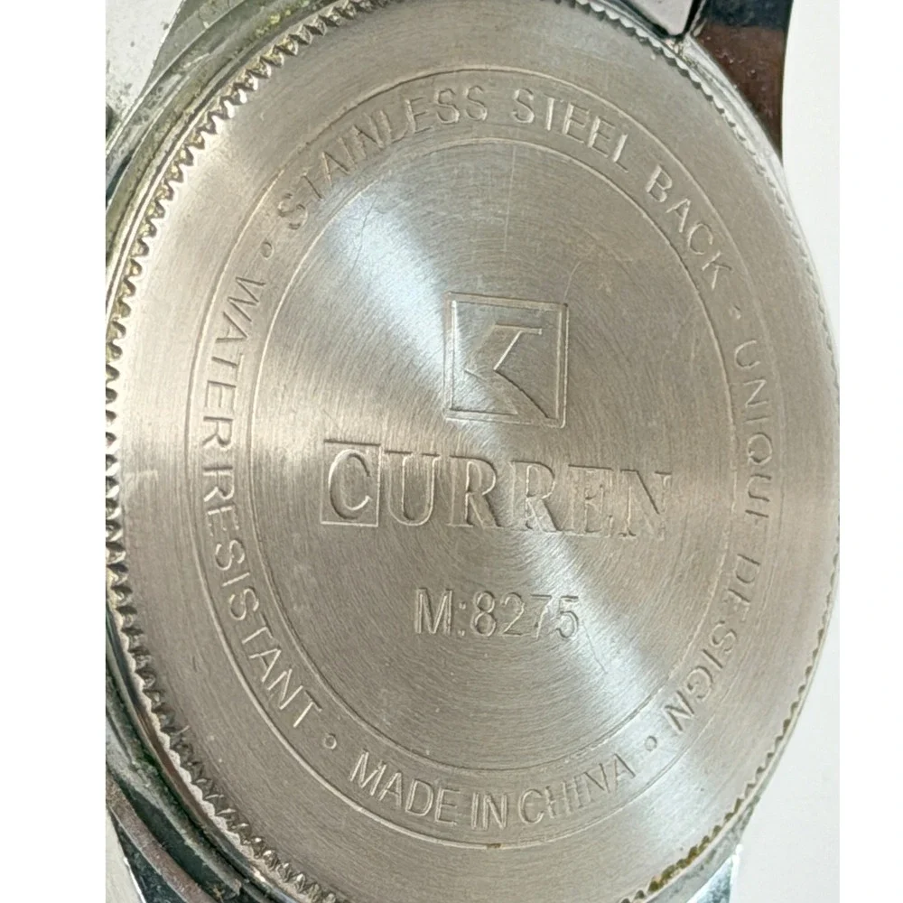 Curren Mens‎ Chronograph Watch M:8275 Silver Stainless Steel Water Resistant