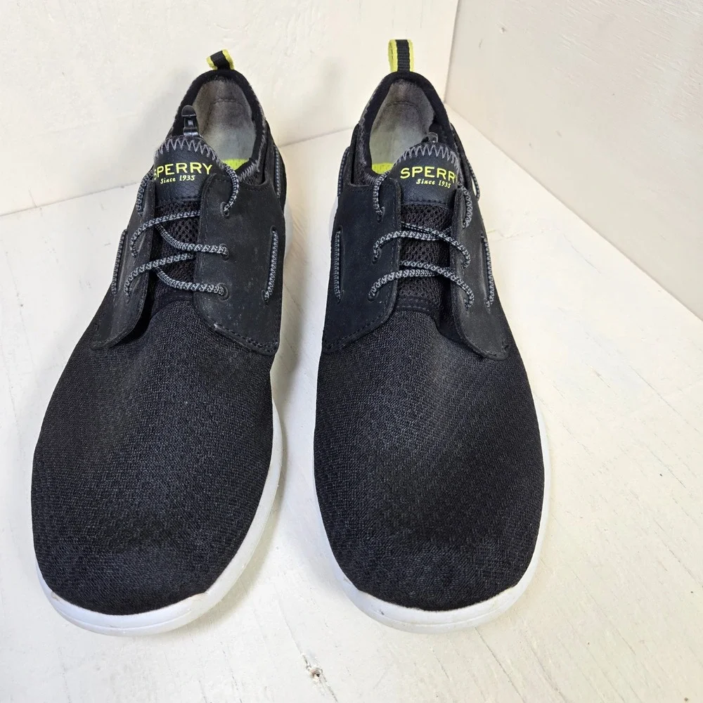 Sperry 7 SEAS 3-Eye Men's Black Mesh Boat Shoe Sneakers STS13975 Size 12M