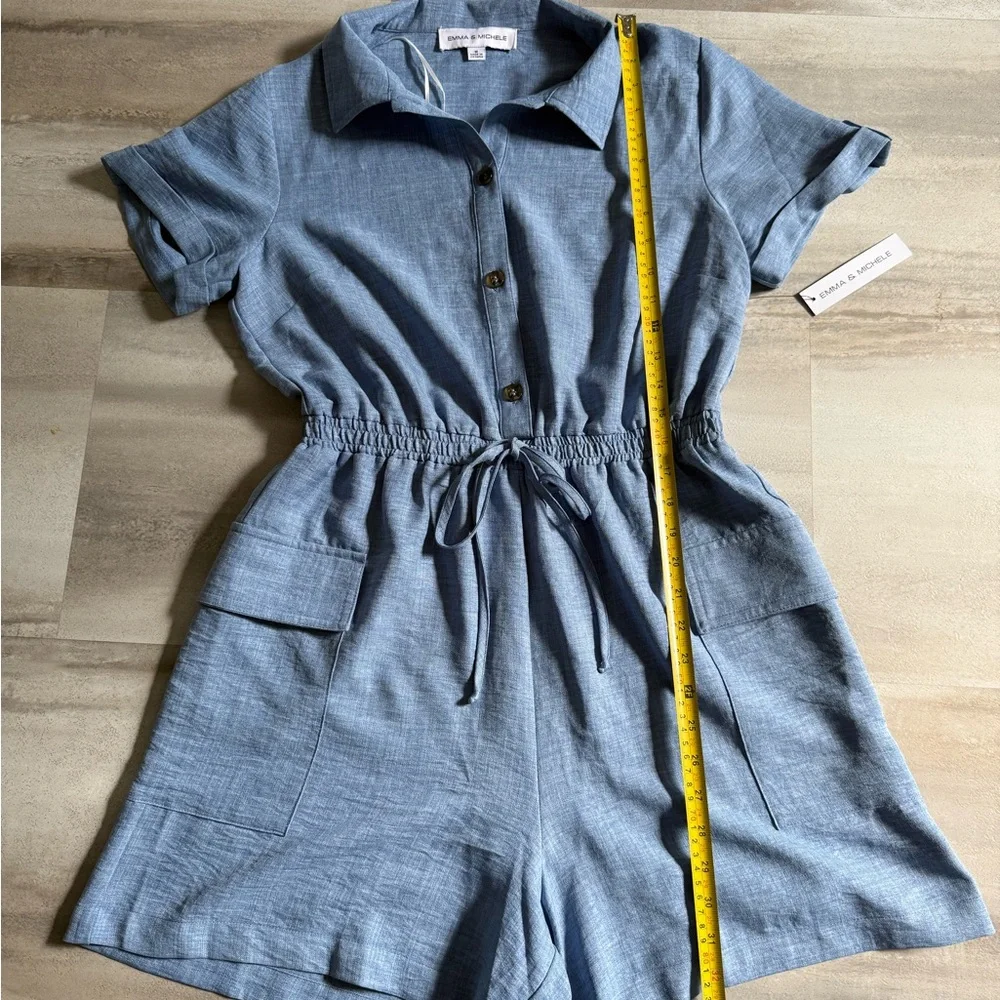 Emma & Michele Chambray Button-Up Top jumpsuit’s