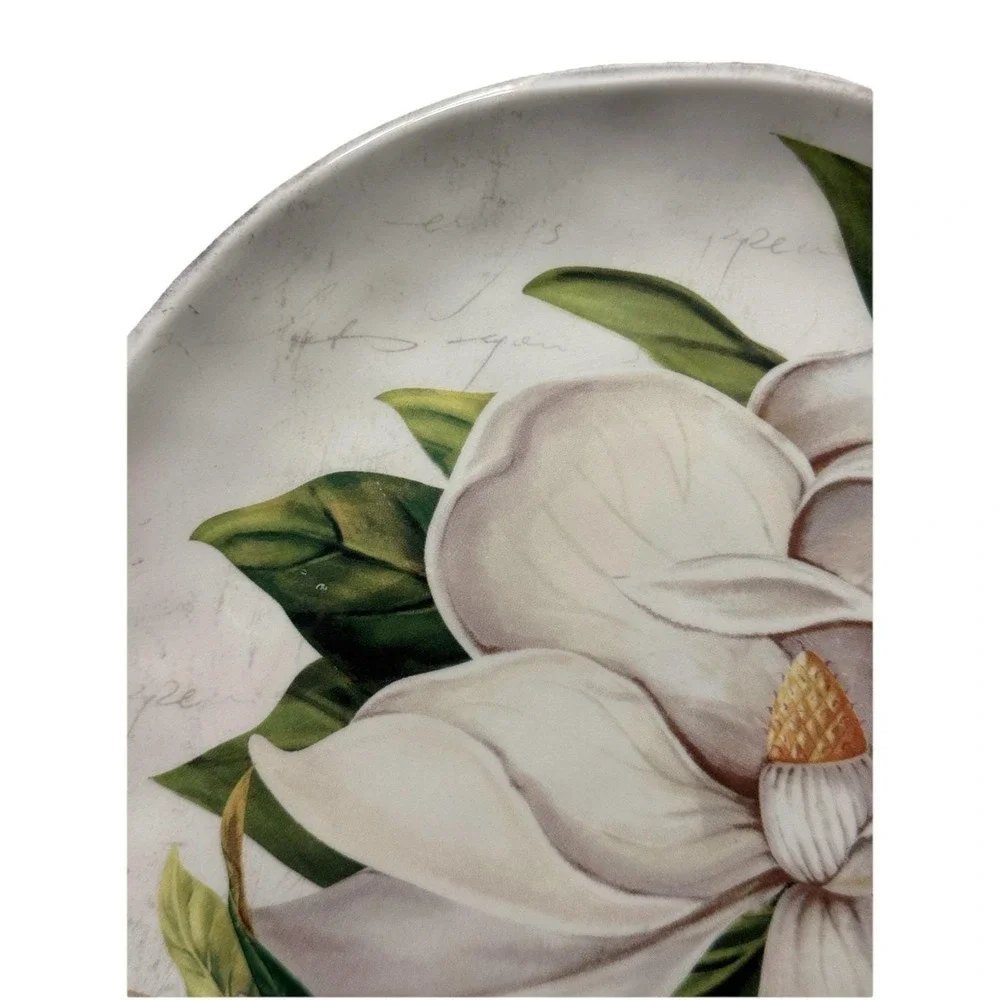 Pier 1 Magnolia Floral Pattern Ironstone 8.75