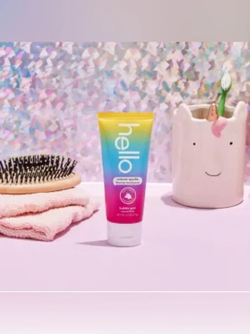 Hello Unicorn Sparkle Bubble Gum Toothpaste x2