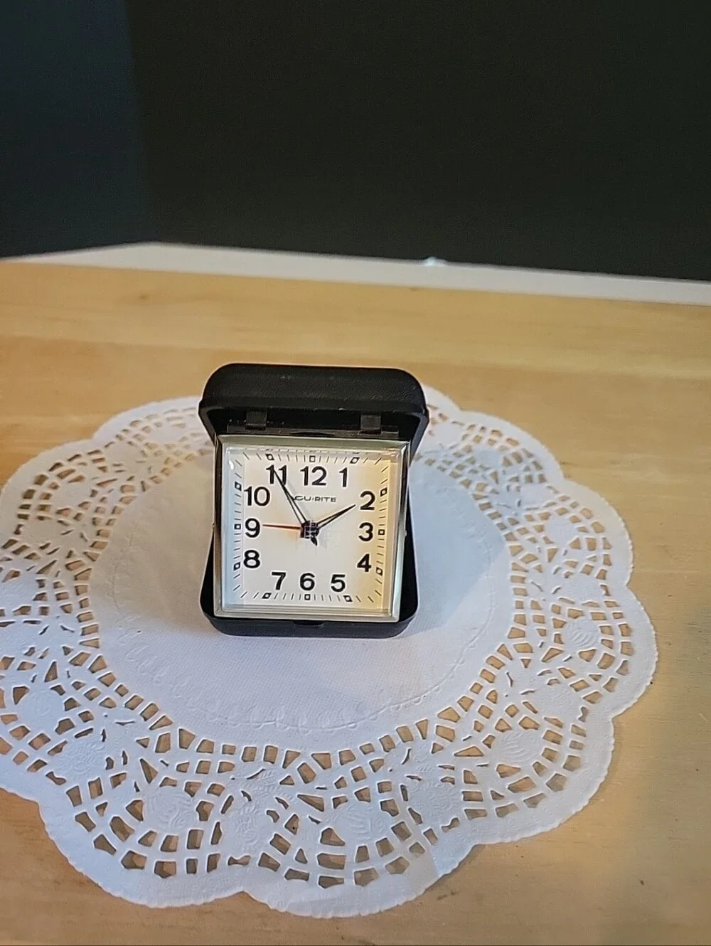 Vintage Acu-Rite Portable Wind Up Alarm Clock No Electricity Needed Tested