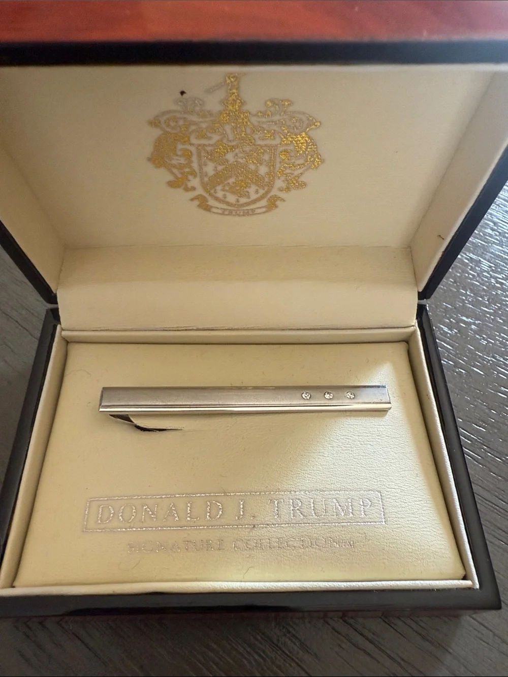 Silver Tie Bar with Three Accent Stones -