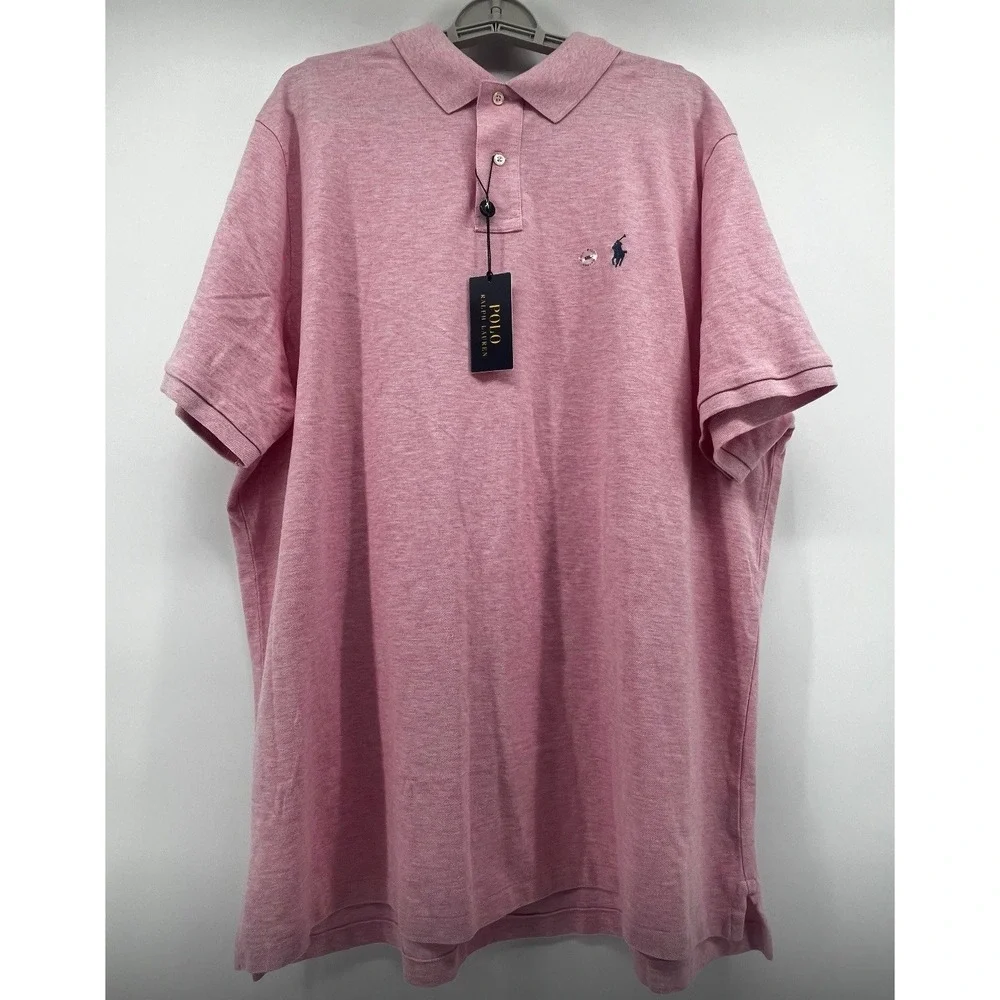 Polo Ralph Lauren Polo Mens XXL Polo Shirt Short Sleeve Pink 100% Cotton‎