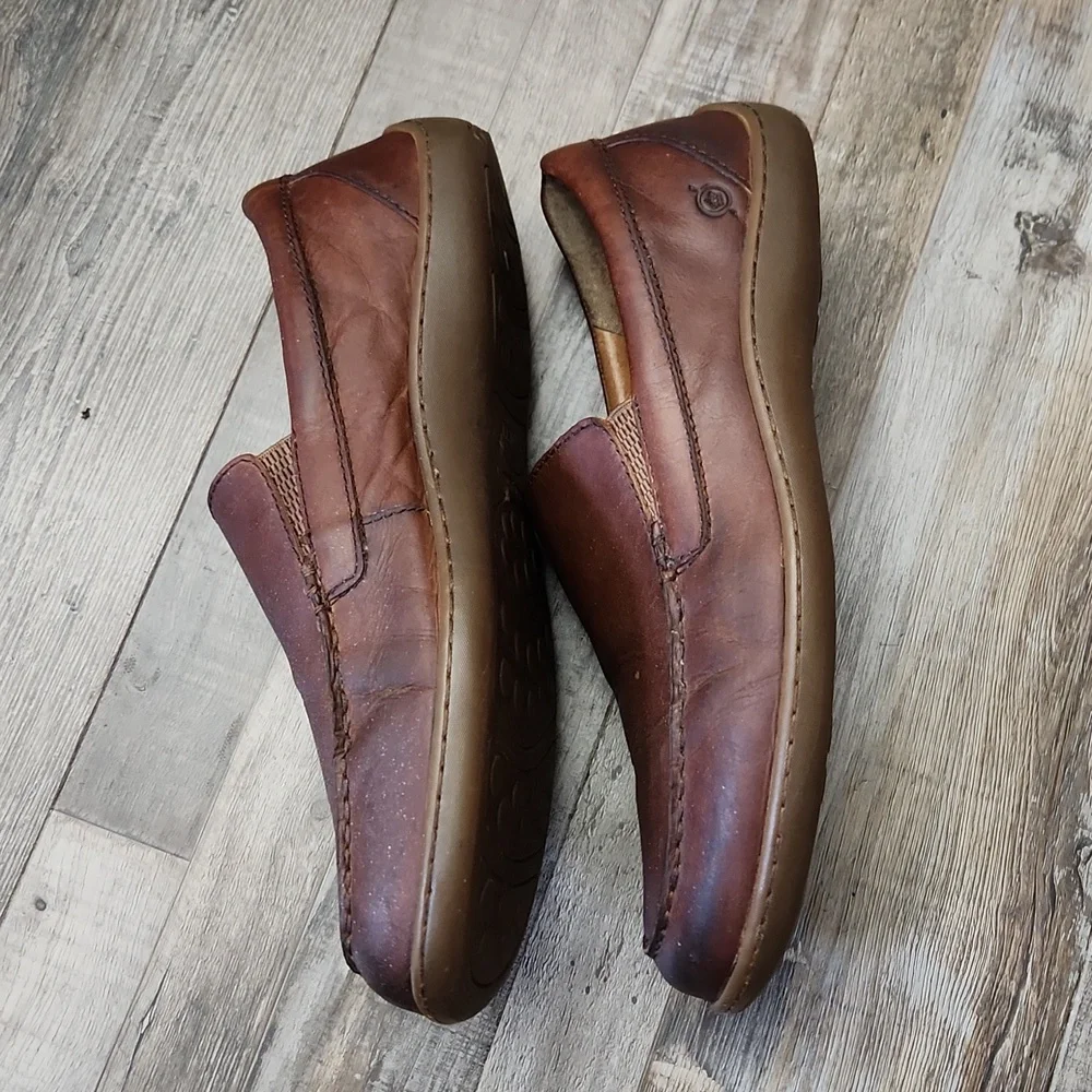 Born Mens Eberhard Venetian Brown Slip On‎ Loafer SZ 11.5 Leather Casual Neutral