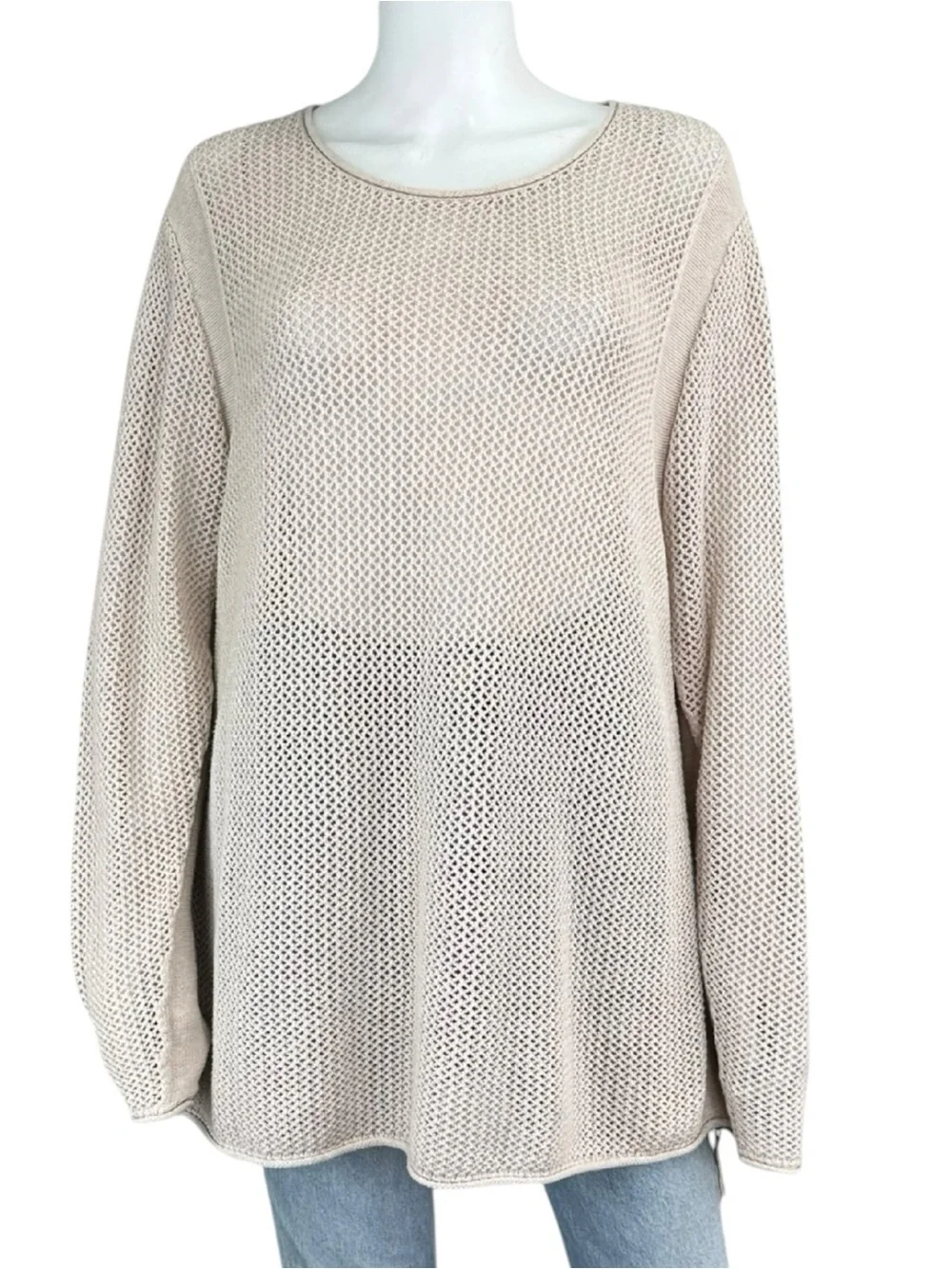 WRAP LONDON Cream 100% Cotton Sweater Size XL