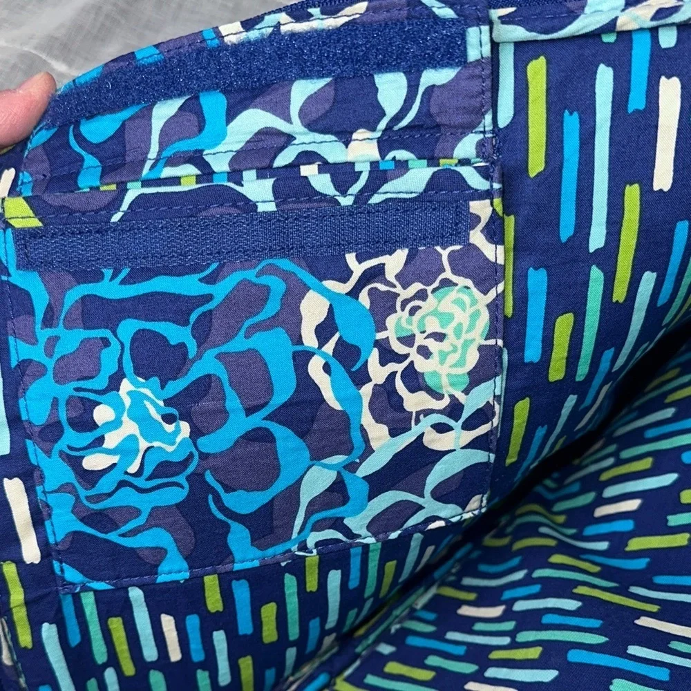 Vera Bradley Katalina Blues Quilted Laptop Travel Case w/Pocket & 3/4 Zip NWOT