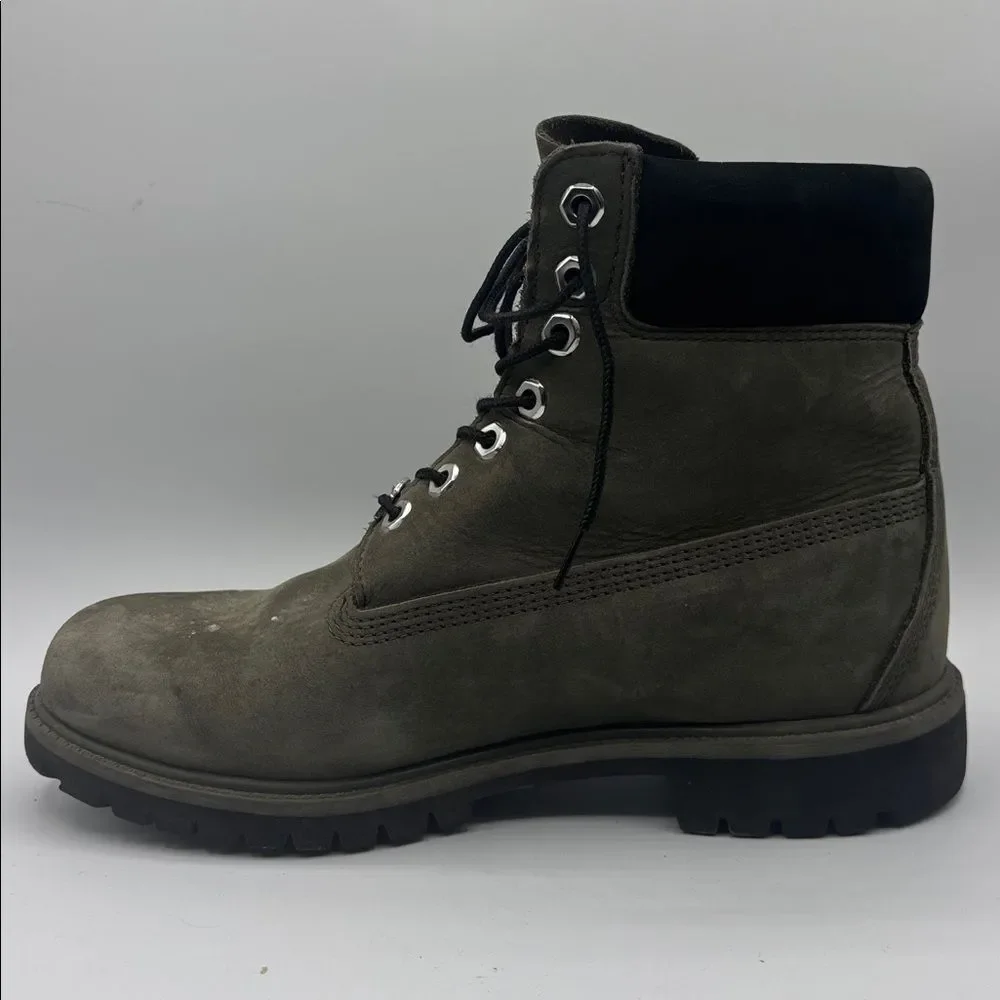 Timberland Classic Premium 6 Inch Boot Dark Green Nubuck 8.5