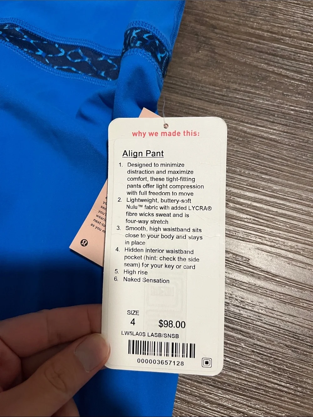 Rare original align first release NWT size 4 blue